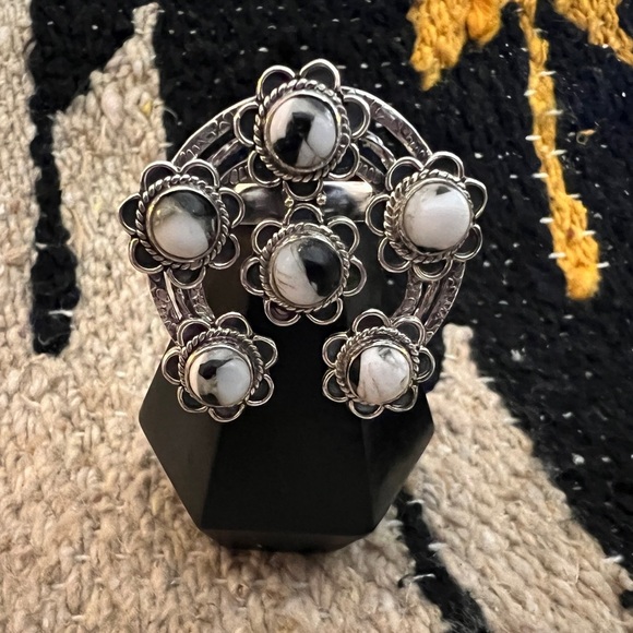 ❤️ White Buffalo Turquoise NAJAHandmade Sterling StatementRing 12.3 Gm Sz 6